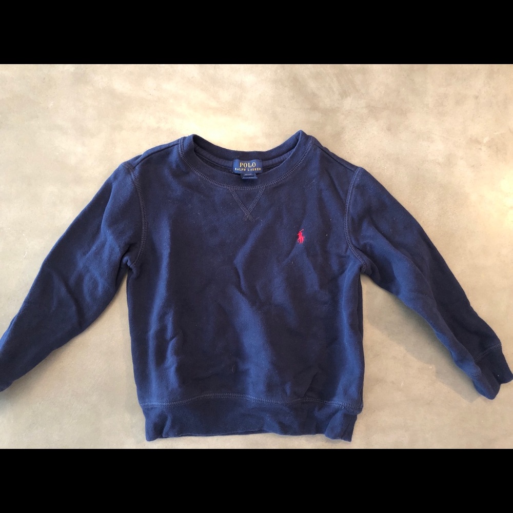 Boys pull over sweatshirt navy with red logo